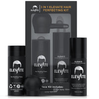 ELEVATE Hair Perfecting 3-in-1 Kit Set Includes Natural Hair Thickening Fibers & Spray Applicator Pump Nozzle & Locking Setting Hold Hair Spray | Instantly Conceal Balding Hair Areas