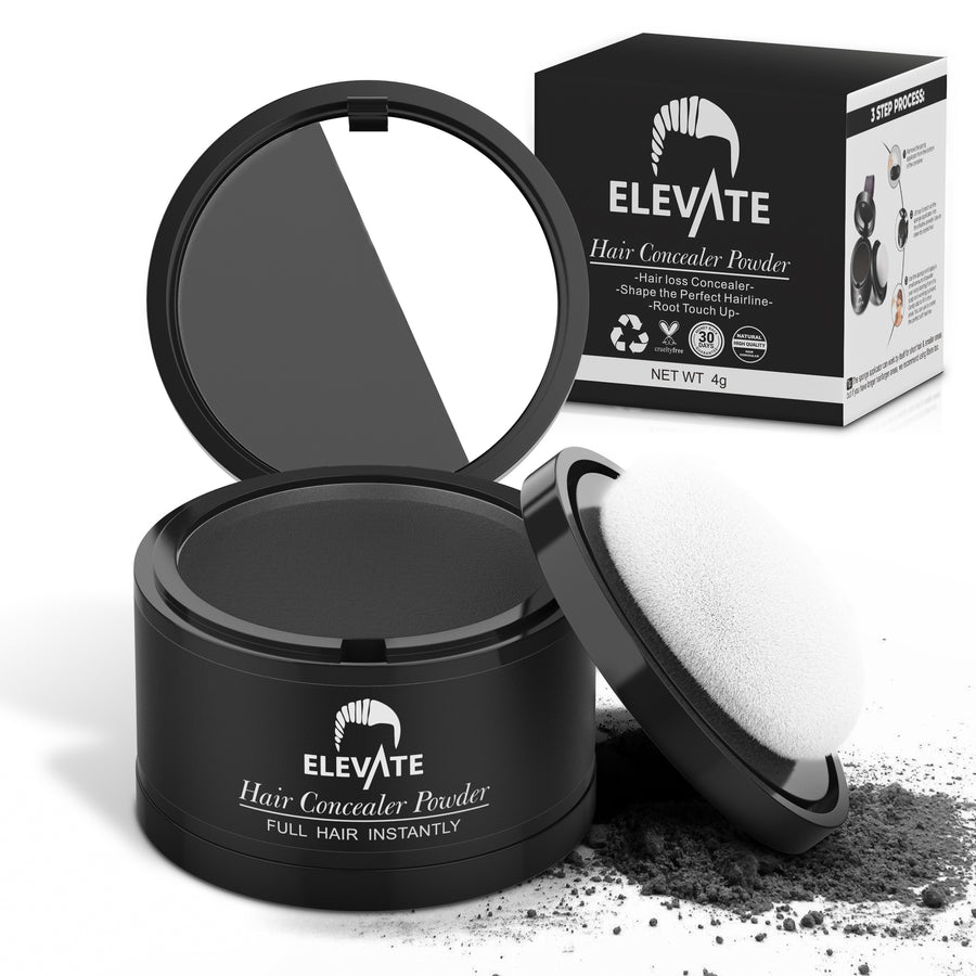 Elevate Hair Line Powder Instantly Conceal Hair Loss for Thinning Areas - Root Cover Touch Up with Puff Touch - Instant Gray Coverage