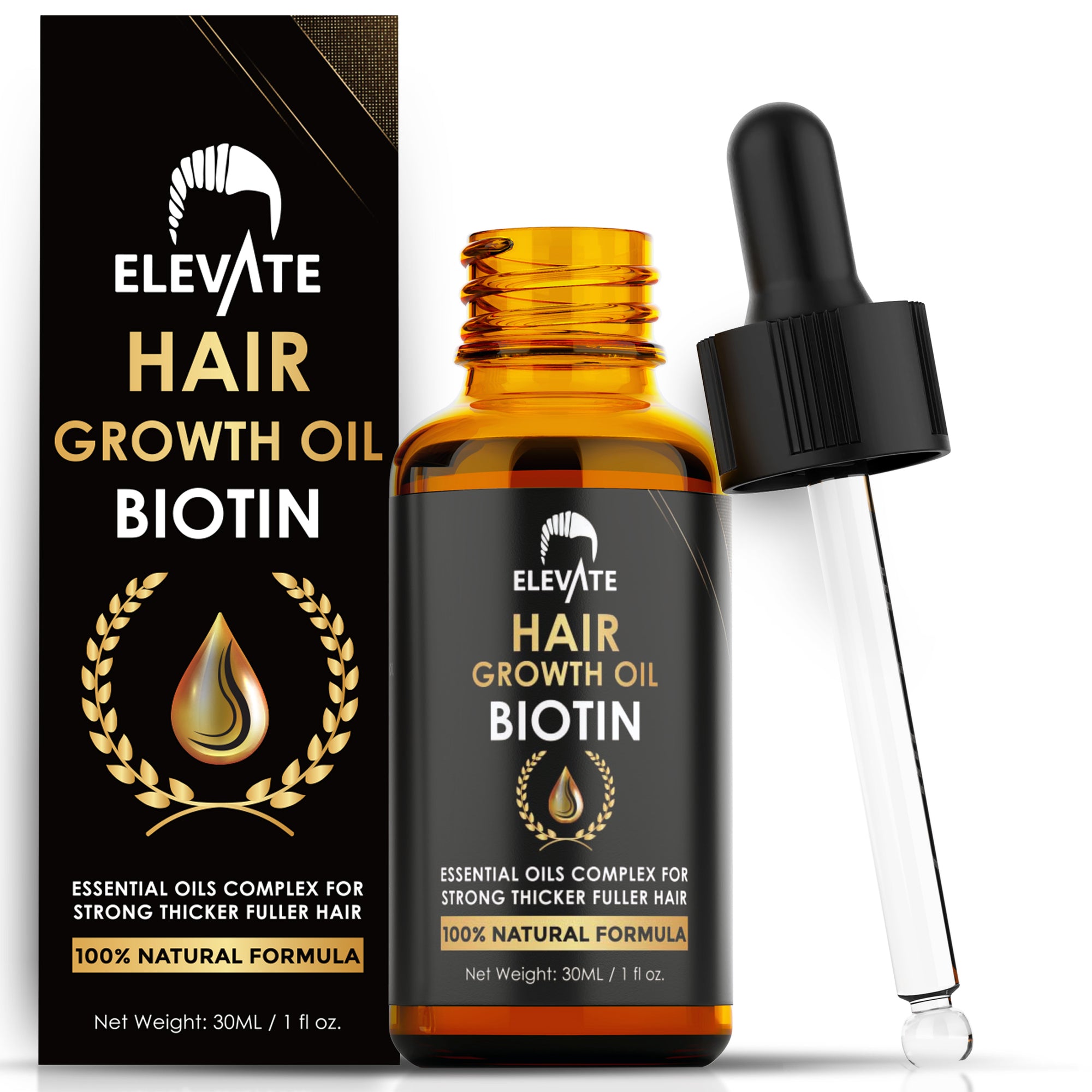 Elevate Hair Growth Oil - Biotin Hair Growth Serum w/ Castor Oil