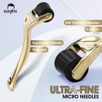 Derma Roller 0.25mm Luxury Gold Edition (for Face, Hair, Skin, Beard)