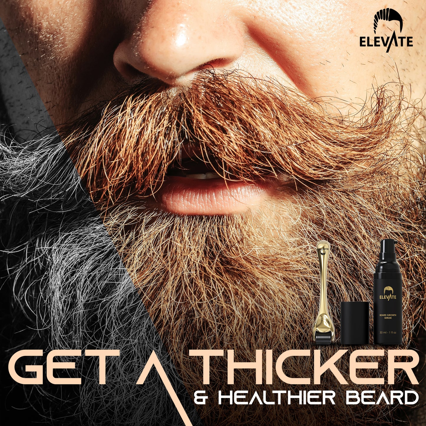 Elevate 2-in-1 Beard Growth Derma Roller Kit