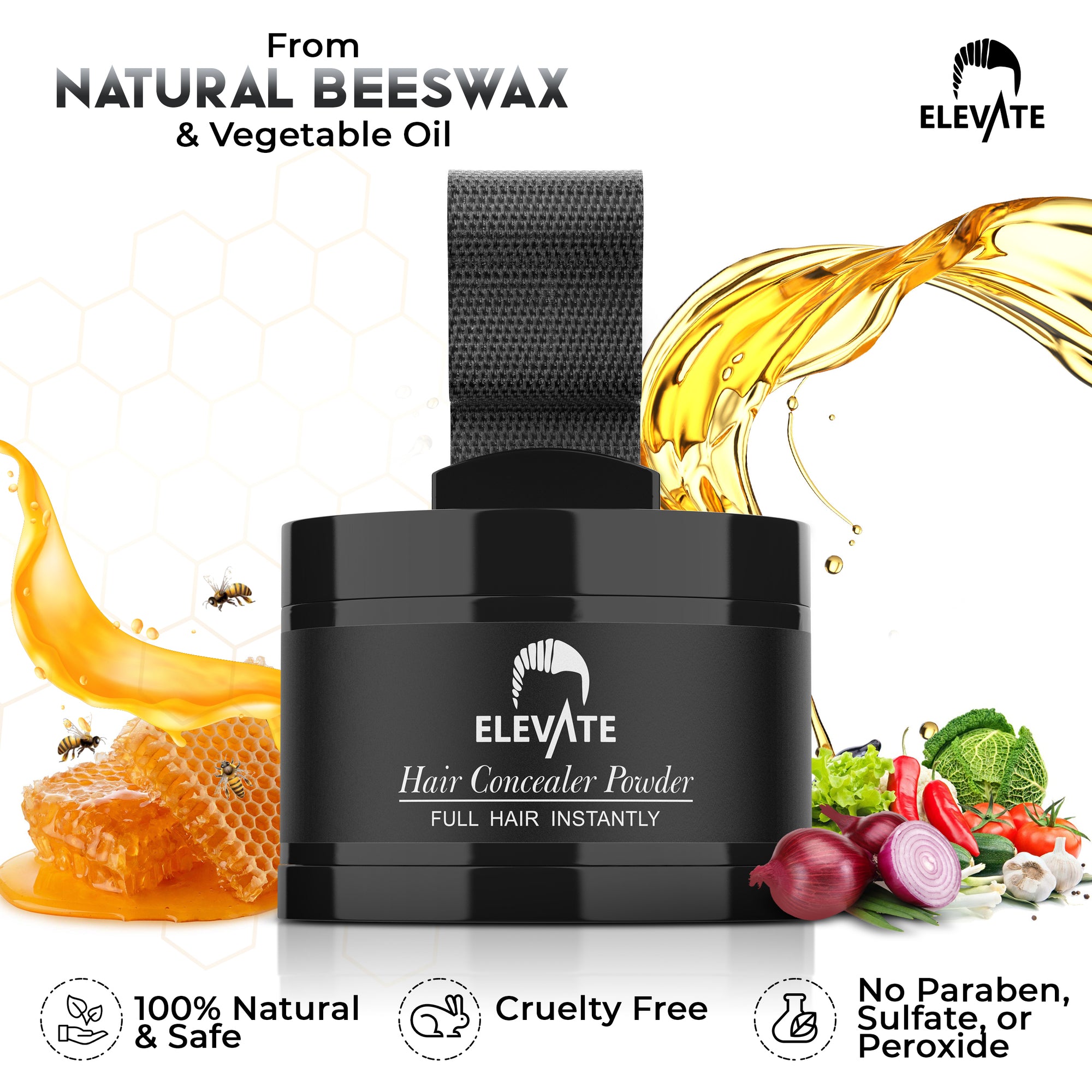 Elevate Hair Line Powder Instantly Conceal Hair Loss for Thinning Areas - Root Cover Touch Up with Puff Touch - Instant Gray Coverage