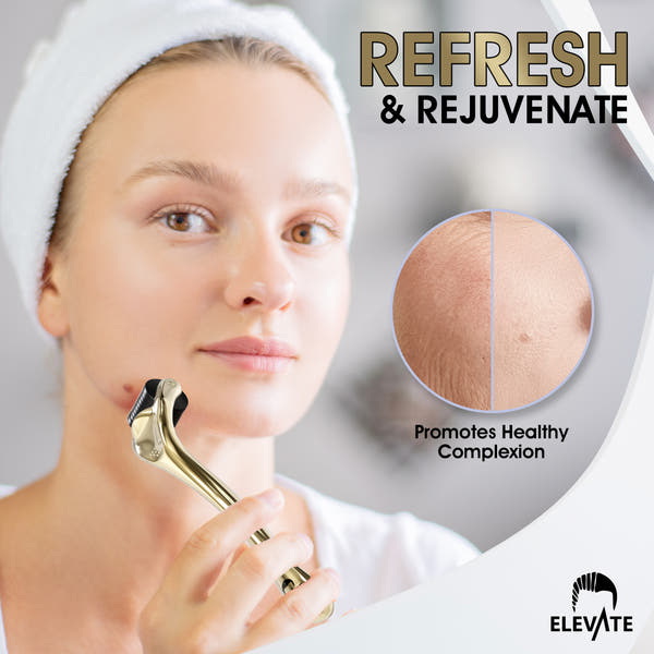 Derma Roller 0.25mm Luxury Gold Edition (for Face, Hair, Skin, Beard)