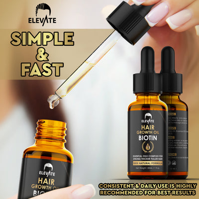 Elevate Hair Growth Oil - Biotin Hair Growth Serum w/ Castor Oil