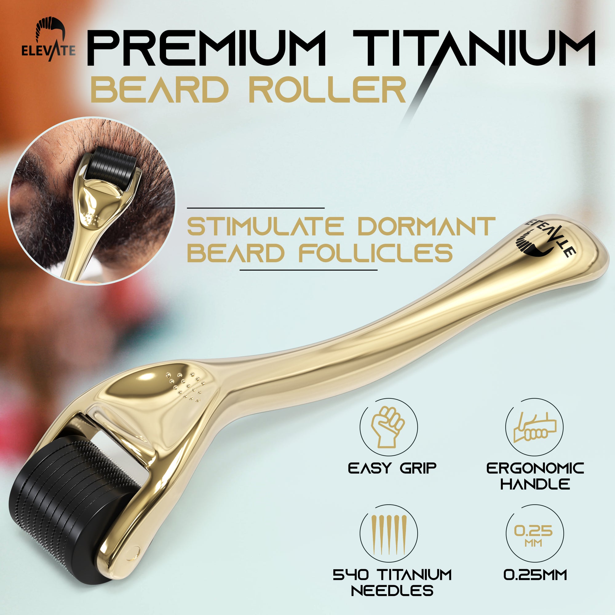 Elevate 2-in-1 Beard Growth Derma Roller Kit