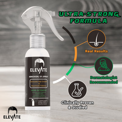 ELEVATE 5% Herbal Minoxidil Spray (Alcohol-Free)