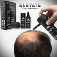 ELEVATE Hair Perfecting 3-in-1 Kit Set Includes Natural Hair Thickening Fibers & Spray Applicator Pump Nozzle & Locking Setting Hold Hair Spray | Instantly Conceal Balding Hair Areas