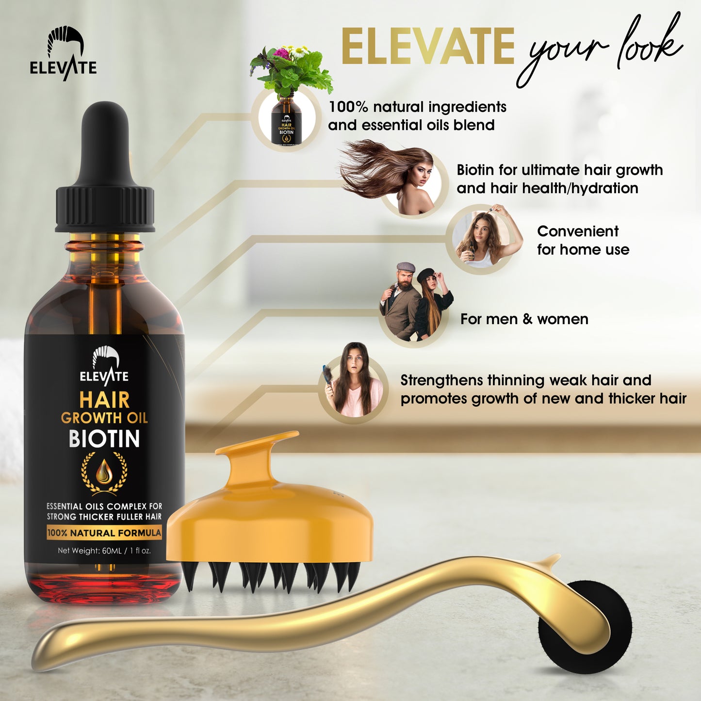 Elevate 3-in-1 Hair Derma Roller Kit