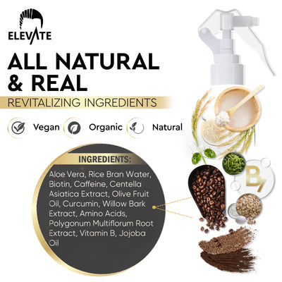 Elevate Rice Water Hair Growth Spray (biotin, caffeine, rice water formula)
