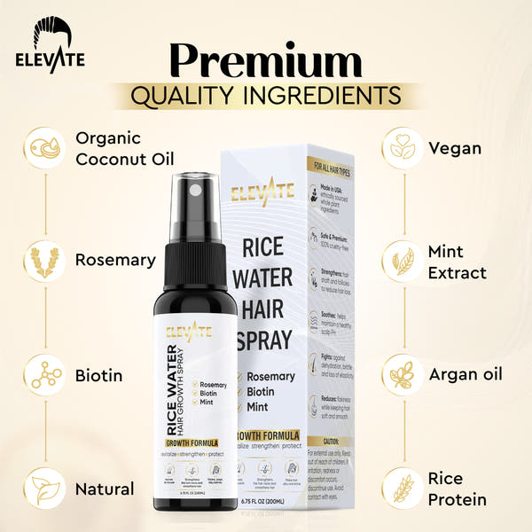 Elevate Rice Water Spray (rosemary, biotin, mint, rice water formula)
