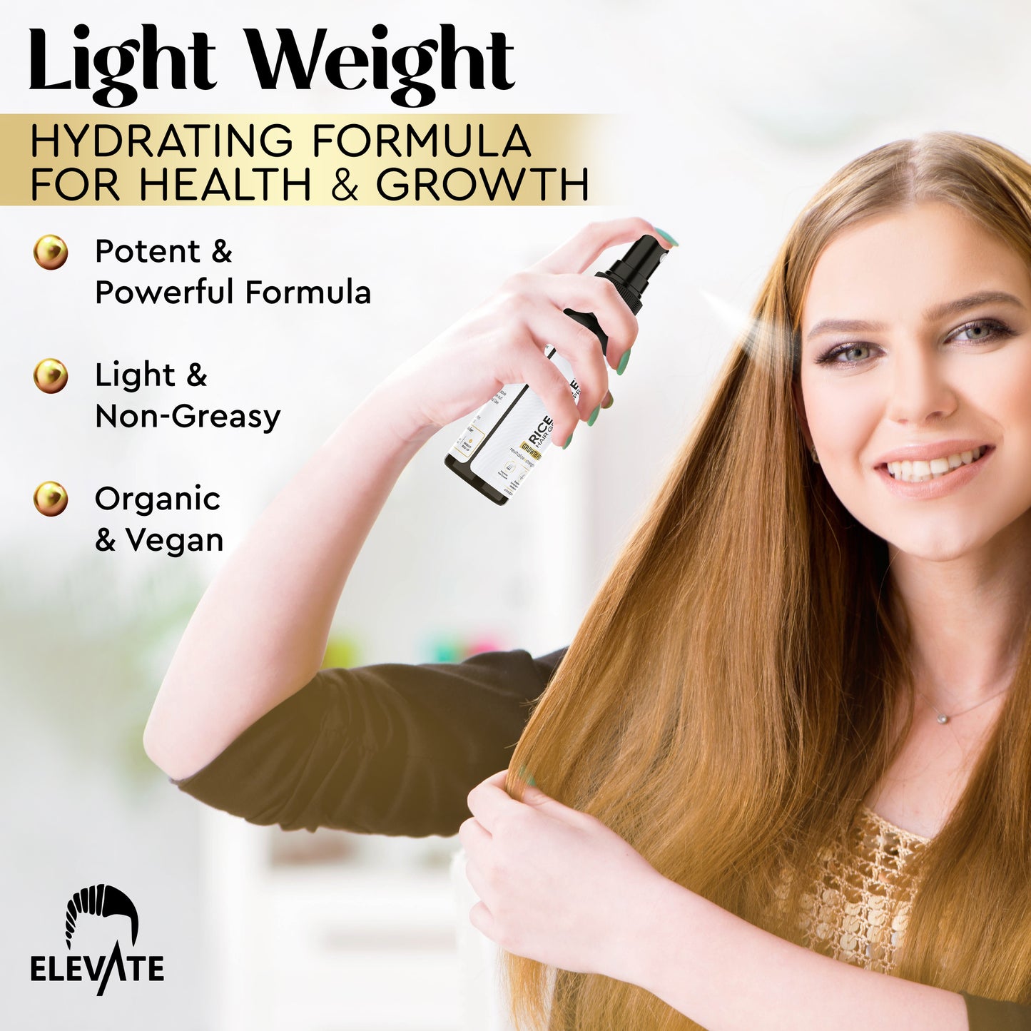 Elevate Rice Water Spray (rosemary, biotin, mint, rice water formula)