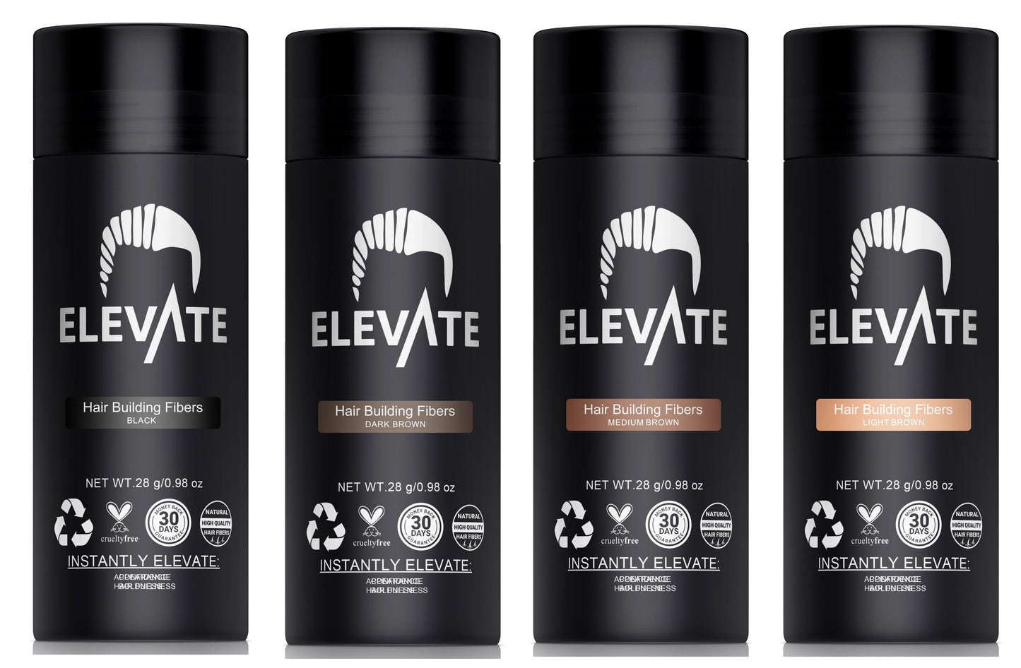 ELEVATE Hair Fibers 100% Natural Keratin Hair Fibers for Men and Women - 28g 0.98oz