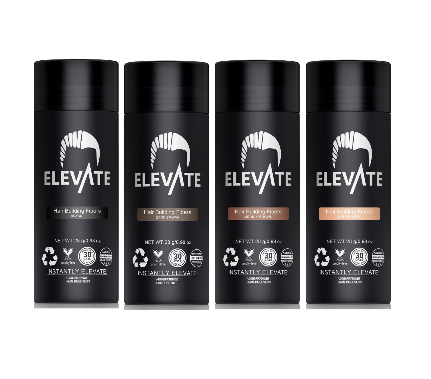 ELEVATE Hair Fibers 100% Natural Keratin Hair Fibers for Men and Women - 28g 0.98oz
