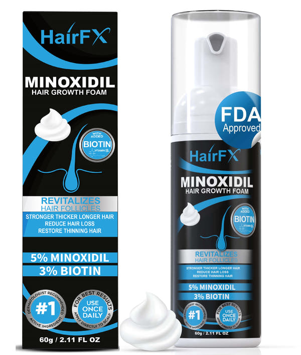 HairFX 5% Minoxidil Foam with Biotin | Topical Hair Regrowth Treatment