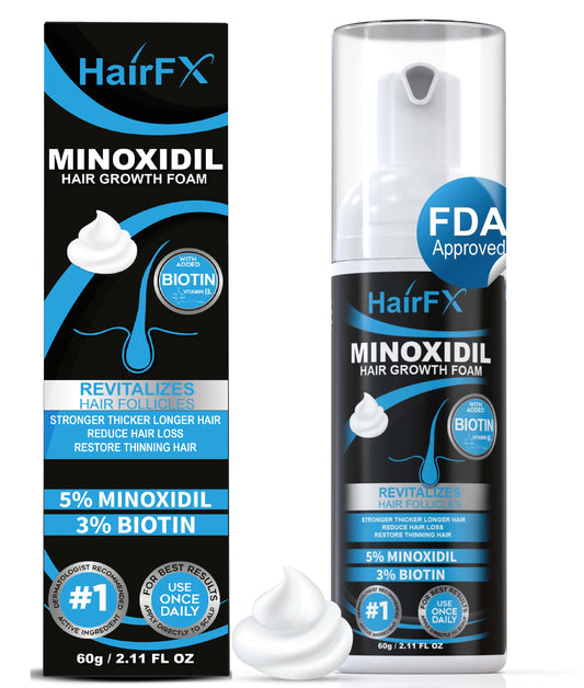 HairFX 5% Minoxidil Foam with Biotin | Topical Hair Regrowth Treatment