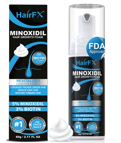 HairFX 5% Minoxidil Foam with Biotin | Topical Hair Regrowth Treatment