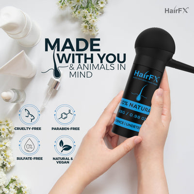 HairFX 2-in-1 Kit - Hair Fibers + Spray Applicator (10 Colors)
