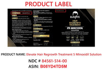 Elevate Hair Regrowth Treatment 5% Minoxidil Solution - NDC 84561-514-00