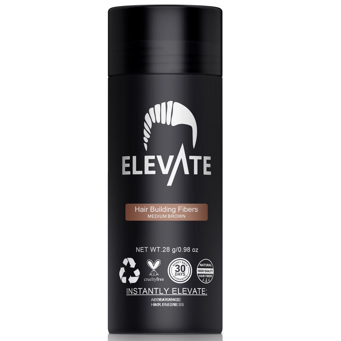 ELEVATE Hair Fibers 100% Natural Keratin Hair Fibers for Men and Women - 28g 0.98oz
