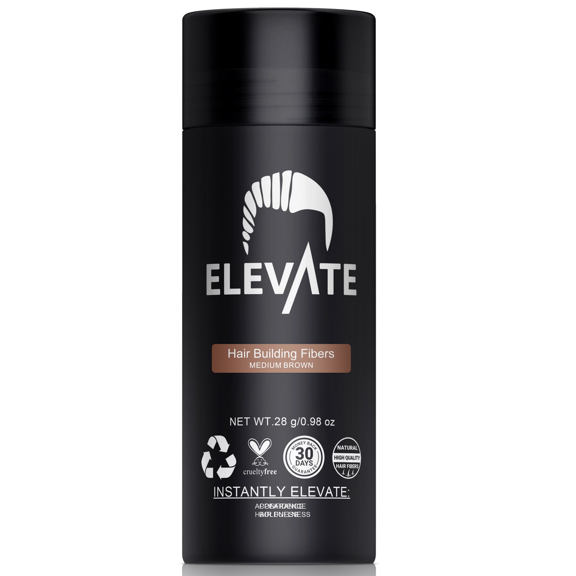 ELEVATE Hair Fibers 100% Natural Keratin Hair Fibers for Men and Women - 28g 0.98oz