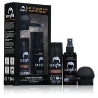ELEVATE Hair Perfecting 3-in-1 Kit Set Includes Natural Hair Thickening Fibers & Spray Applicator Pump Nozzle & Locking Setting Hold Hair Spray | Instantly Conceal Balding Hair Areas
