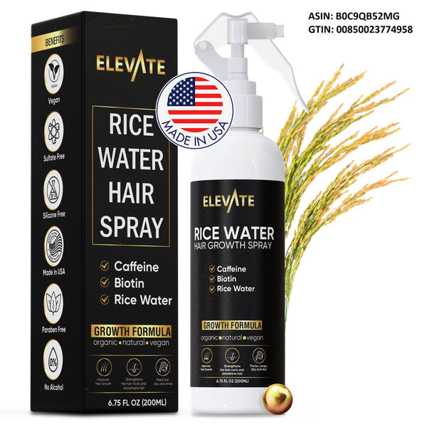 Elevate Rice Water Hair Growth Spray (biotin, caffeine, rice water formula)