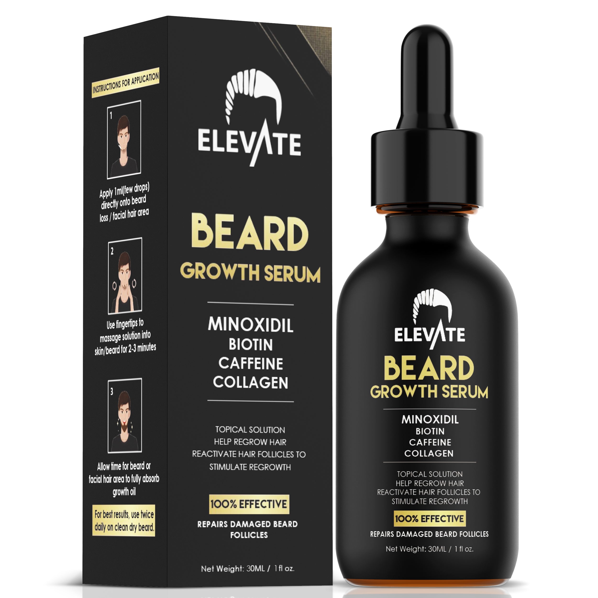 ELEVATE 5% Minoxidil Beard Growth Oil – Elevate Hair Inc