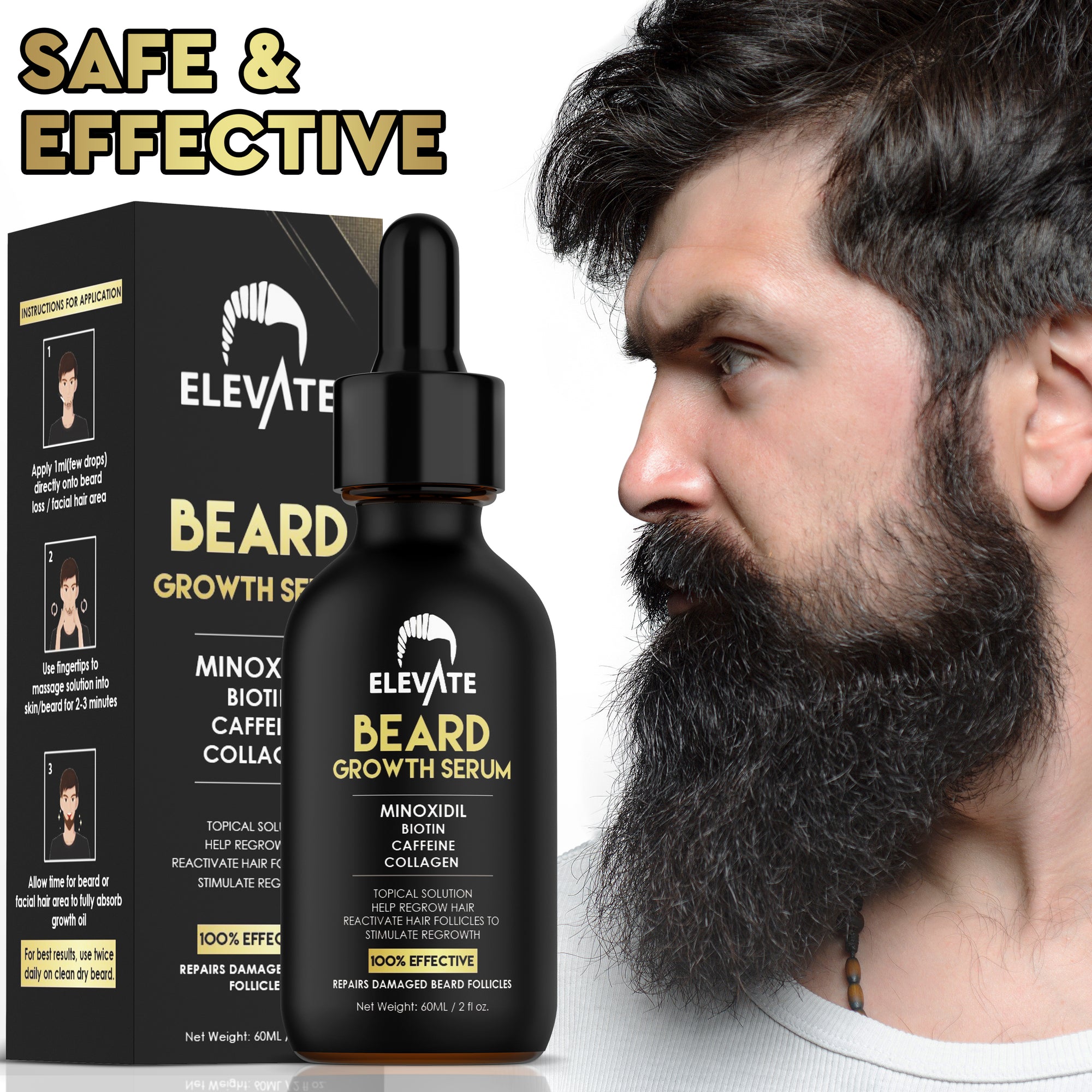 ELEVATE 5% Minoxidil Beard Growth Oil
