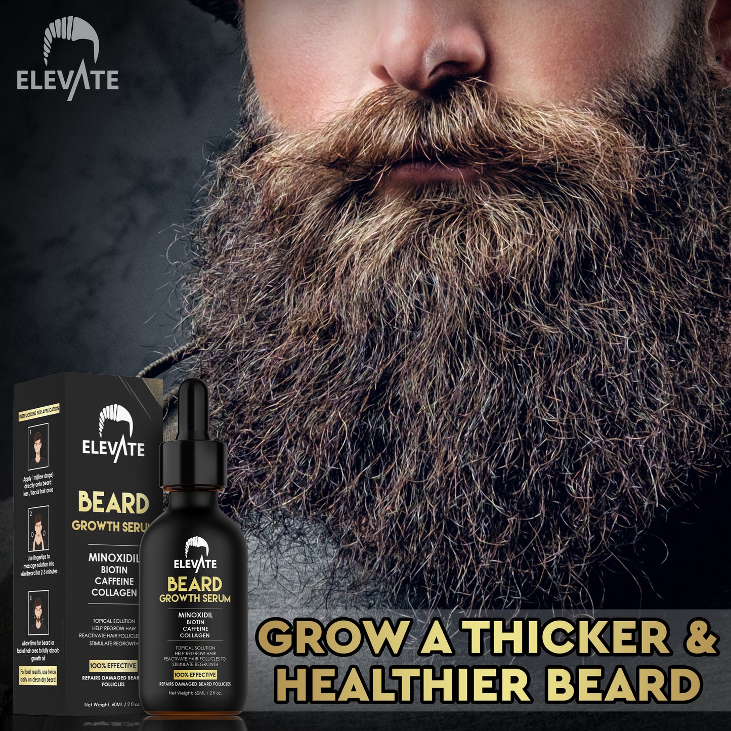 ELEVATE 5% Minoxidil Beard Growth Oil