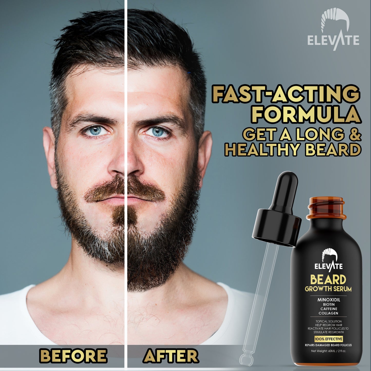 ELEVATE 5% Minoxidil Beard Growth Oil
