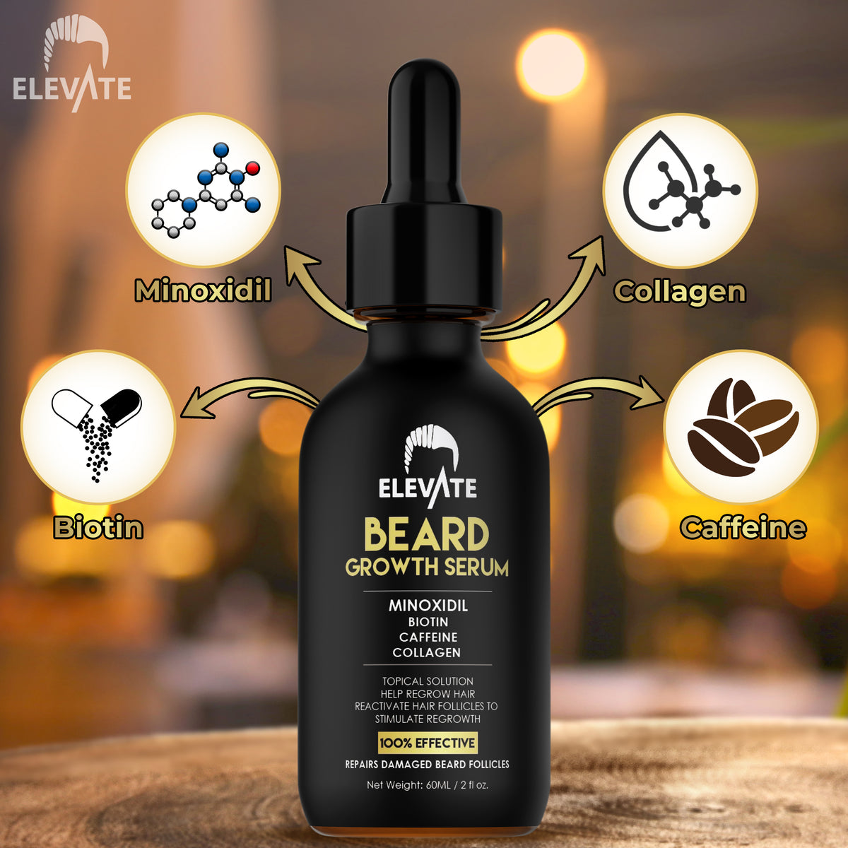 ELEVATE 5% Minoxidil Beard Growth Oil